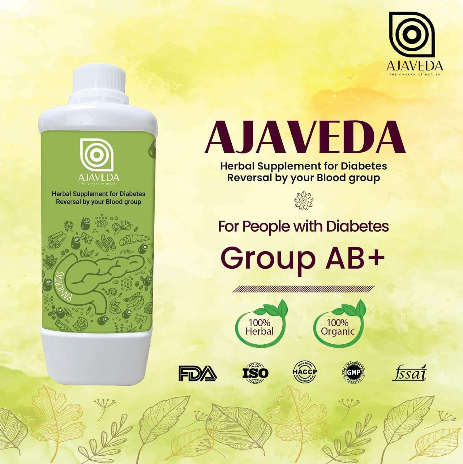 Herbal Diabetes Reversal Supplement (Blood Group) 1000 ML