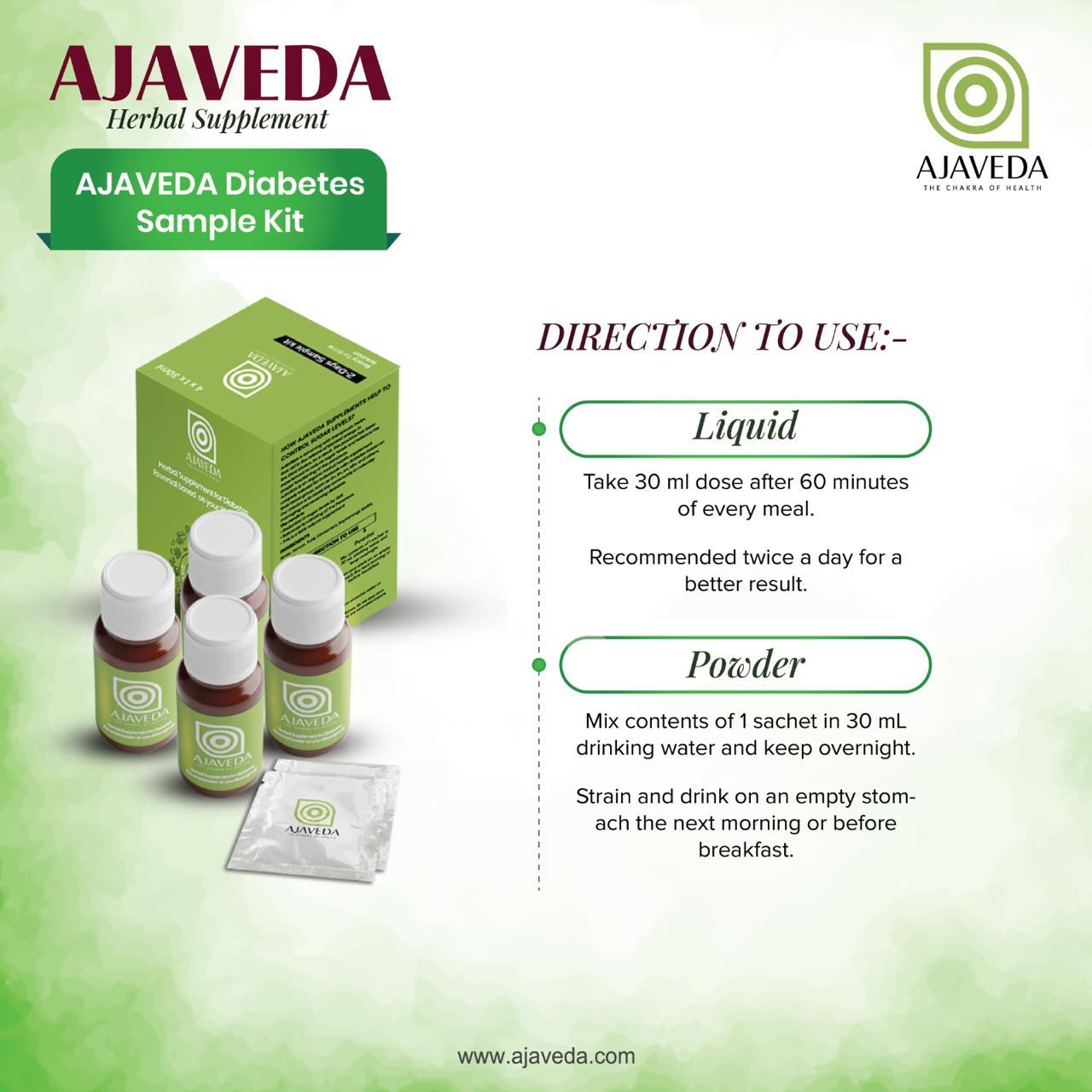 AJAVEDA Diabetes Sample Kit – Herbal Blood Sugar Support (Based on Blood Group)