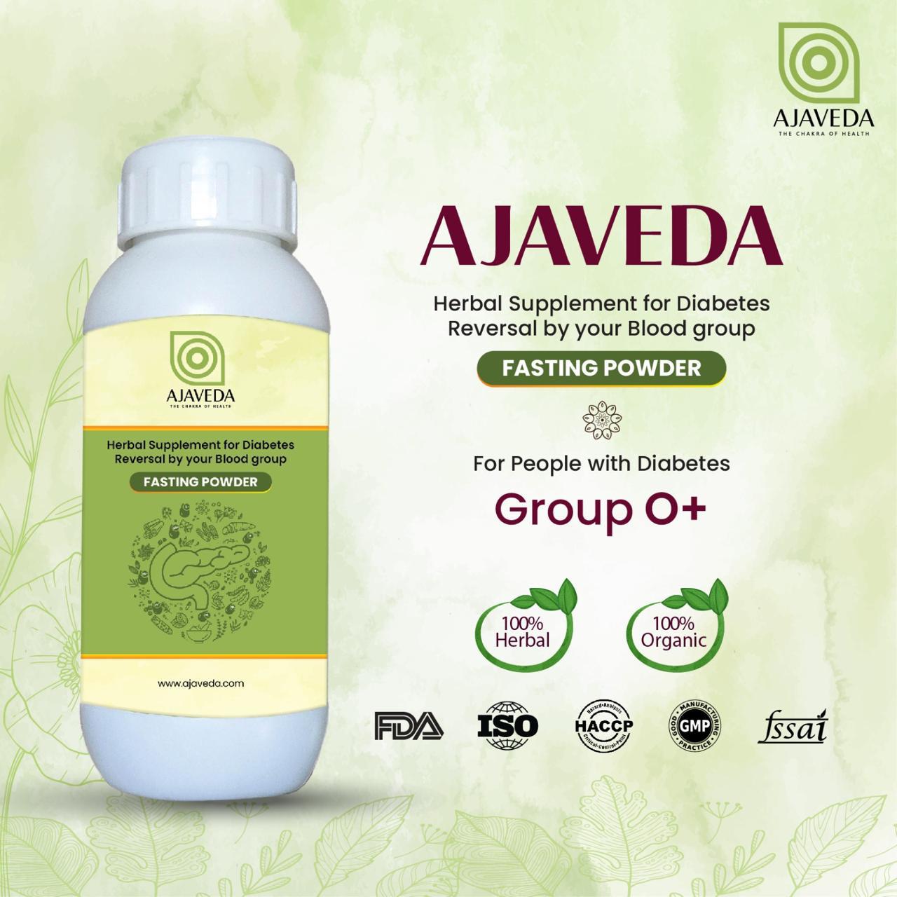 AJAVEDA Herbal  Fasting Powder (O+) Blood Group And (B+) Blood Group