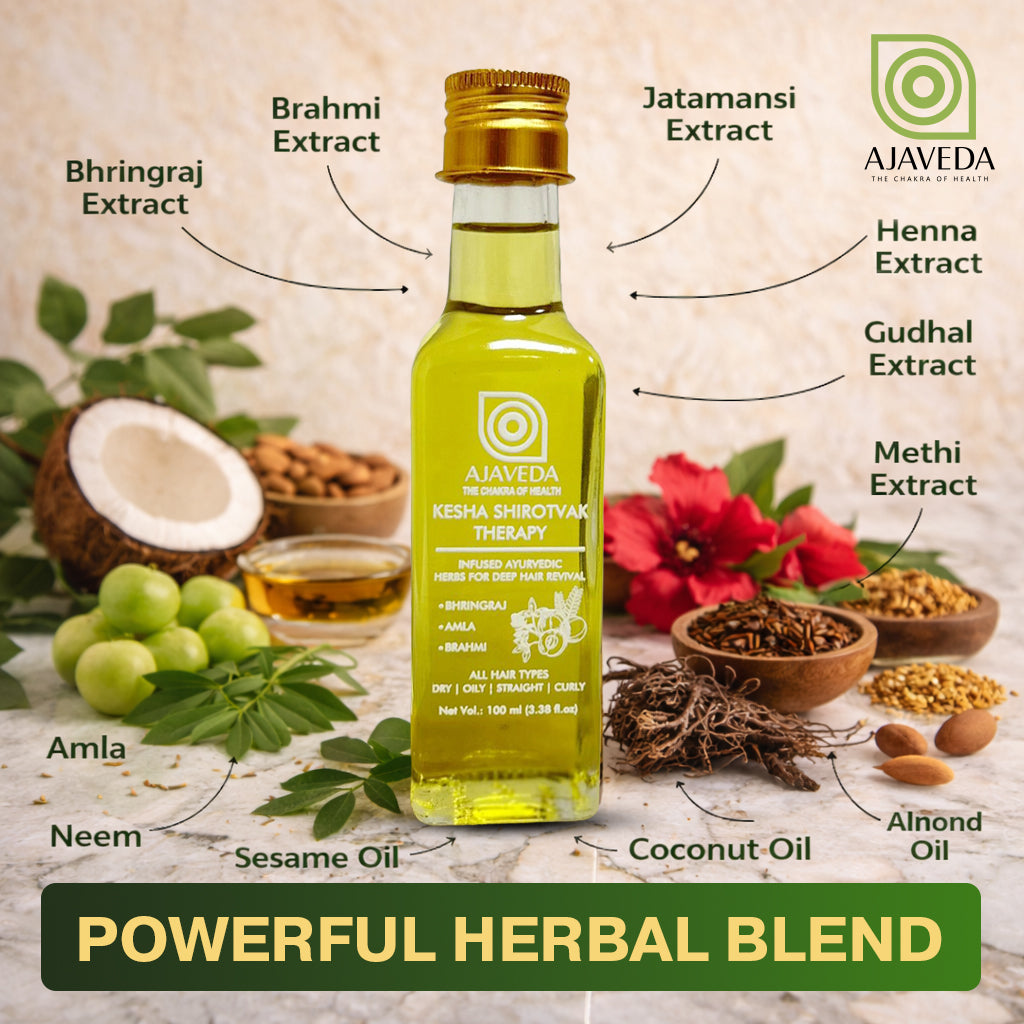 Ajaveda Kesha Shirotvak Therapy – Infused Ayurvedic Hair Oil for Deep Revival (100ml)