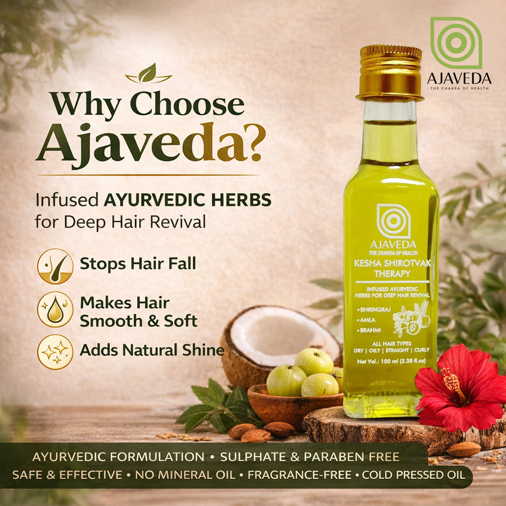 Ajaveda Kesha Shirotvak Therapy – Infused Ayurvedic Hair Oil for Deep Revival (100ml)