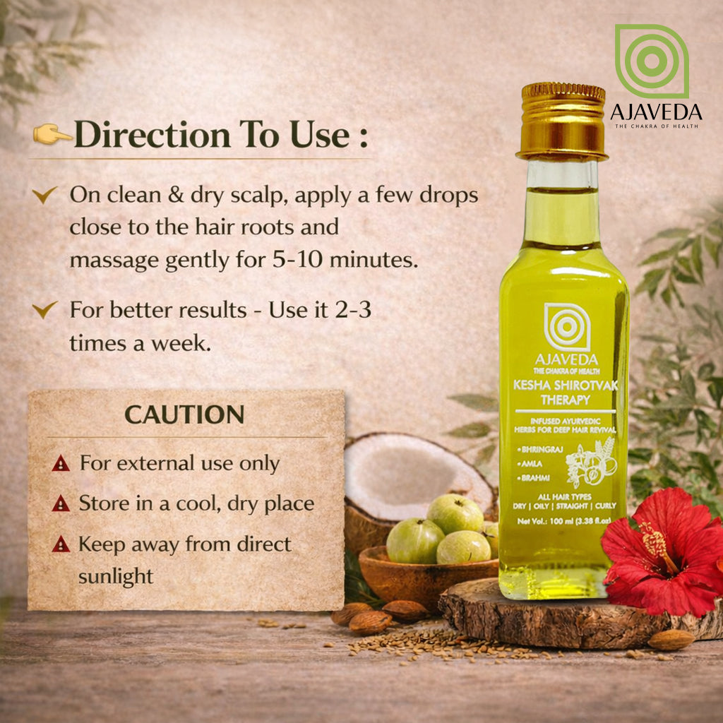 Ajaveda Kesha Shirotvak Therapy – Infused Ayurvedic Hair Oil for Deep Revival (100ml)