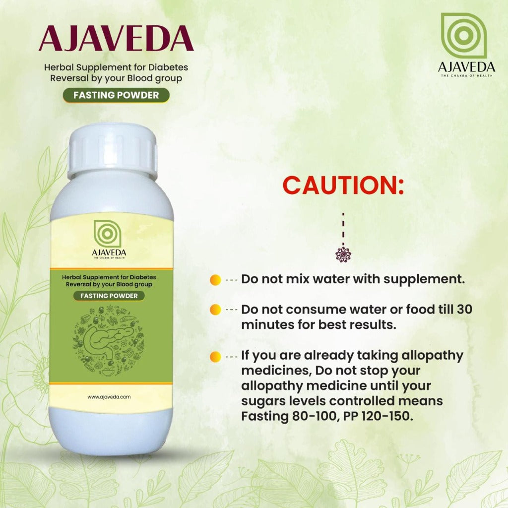 AJAVEDA Herbal  Fasting Powder (O+) Blood Group And (B+) Blood Group